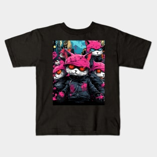 Gangsta Cats, Badass Cats of The Neighborhood! Splash Kids T-Shirt